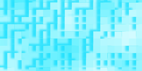 Modern business concept geometric blue pattern with square shapes, Modern seamless blue cube 3d extrude background, Blue Blocks Wall with geometric pattern, gradient of abstract blue grid pattern.