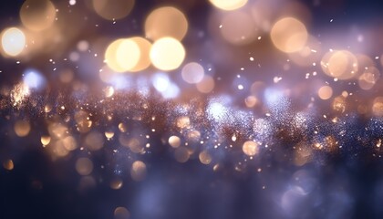 Abstract bokeh lights background with a blue and gold color gradient. - obrazy, fototapety, plakaty