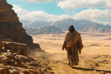 Jesus in the desert. Generative AI