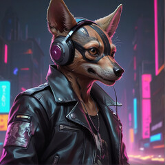 Jackal Synthwave Serenity Down Under by Alex Petruk AI GENERATED