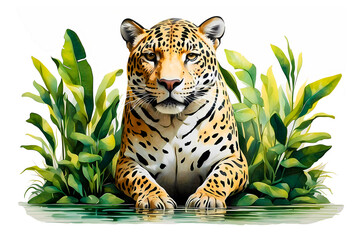 Brazilian jaguar print with florals