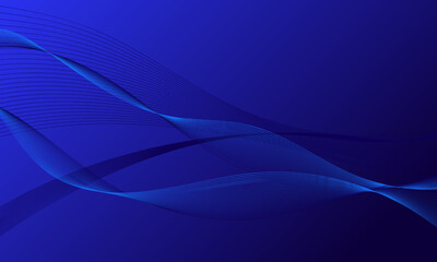 blue smooth business lines wave curves on gradient abstract background