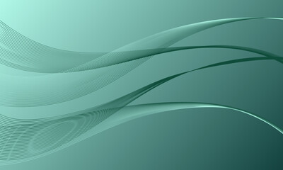 green smooth business lines wave curves on gradient abstract background