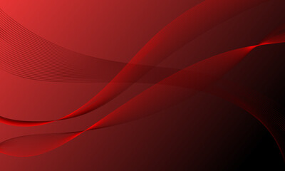 red smooth lines wave curve on gradient abstract background