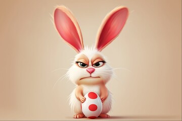 funny angry easter rabbit cartoon character