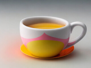 Hot tea served in a bone china cup and saucer generated ai