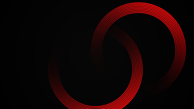 abstract dark background with glowing geometric lines. Modern shiny red lines pattern. Futuristic technology concept abstract wave dark background. vector illustration