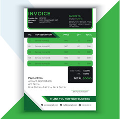 Business corporate creative invoice template. Business invoice for your business.