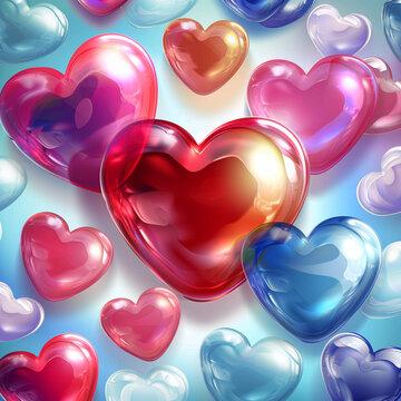 Valentine's day background with colorful hearts