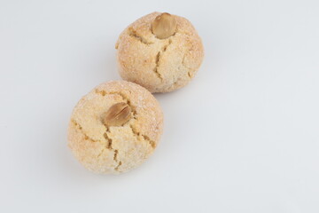 Typical soft Sardinian biscuits copy space for text.