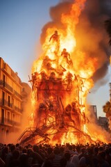 the monument burning of "las fallas",  festivity in Valencia