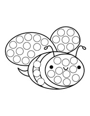 Animal coloring page for kids, dot markers activity book