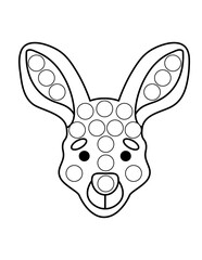 Animal coloring page for kids, dot markers activity book