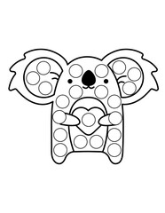 Animal coloring page for kids, dot markers activity book