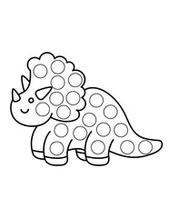 Animal coloring page for kids, dot markers activity book