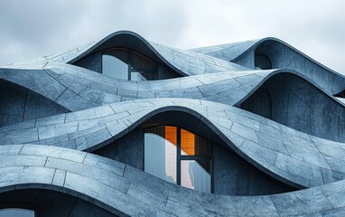 Close up of a geometric structure roof fragments . Abstract architecture background. 