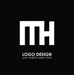 MH MH Logo Design, Creative Minimal Letter MH MH Monogram