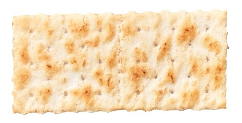 Close-up of an isolated matzah, traditional jewish unleavened bread for passover.