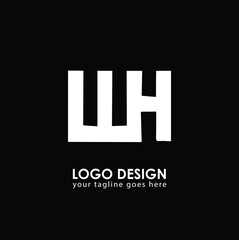 WH WH Logo Design, Creative Minimal Letter WH WH Monogram