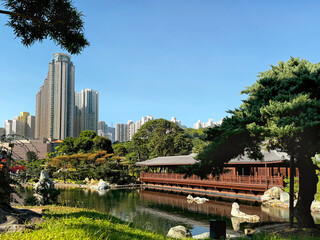 Nan Lian Garden, a truly hidden gem in Diamond Hill area, Kowloon, Hong Kong. A public garden with beautiful trees, bonsai, ponds, pagoda, set as a gateway to Chi Lin.