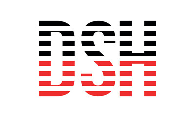 DSH three initial letter iconic line negative space minimal logo design vector template. monogram, abstract, wordmark, business, typography, minimalist, brand, company, flat, modern, unique, simple