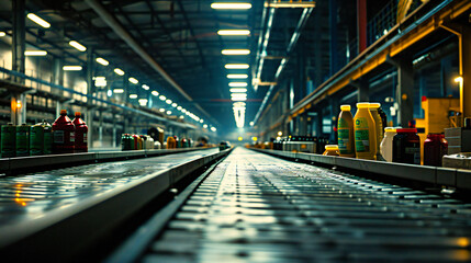 Railway track perspective: A dynamic view of train tracks disappearing into the distance, symbolizing travel and motion - obrazy, fototapety, plakaty