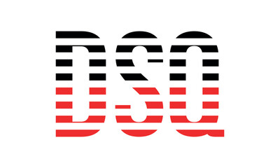 DSQ three initial letter iconic line negative space minimal logo design vector template. monogram, abstract, wordmark, business, typography, minimalist, brand, company, flat, modern, unique, simple