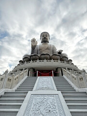 The famous giant Buddha, or Tian Tian Buddha, at Ngong Ping, Hong Kong