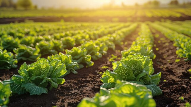 A lettuce field irrigated with solar energy 
