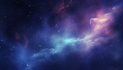 Obraz na płótnie Canvas Vibrant cosmic nebula with stars, deep space astrophotography.