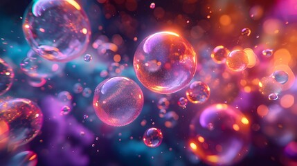 A symphony of floating orbs, each representing a different emotion, colliding and merging to create unique and harmonious blends of color and energy. 