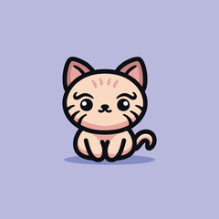 Fototapeta premium Cute Cat Cartoon Mascot Animal Vector Logo Design illustration