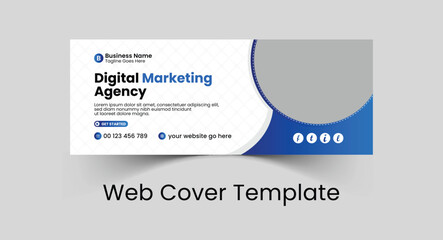 Professional corporate business social cover template design and web banner template design with creative, eye catching, professional and modern colorful layout vector