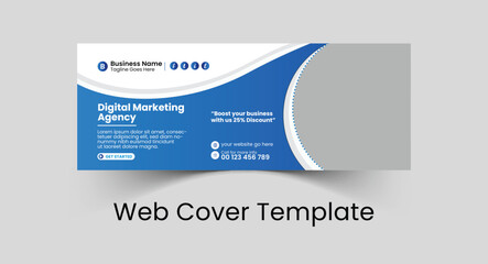 Professional corporate business social cover template design and web banner template design with creative, eye catching, professional and modern colorful layout vector