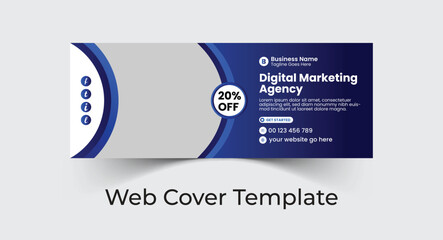 Professional corporate business social cover template design and web banner template design with creative, eye catching, professional and modern colorful layout vector