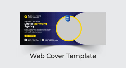 Professional corporate business social cover template design and web banner template design with creative, eye catching, professional and modern colorful layout vector