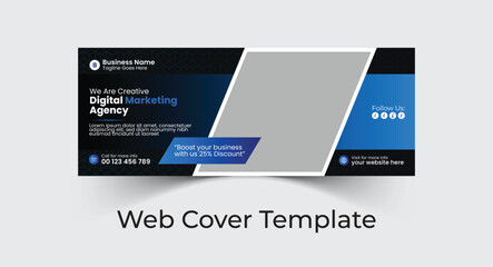 Professional corporate business social cover template design and web banner template design with creative, eye catching, professional and modern colorful layout vector