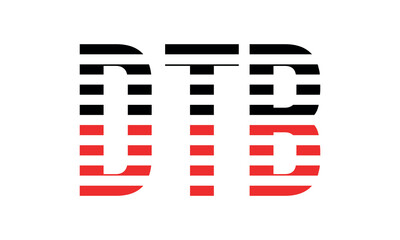 DTB three initial letter iconic line negative space minimal logo design vector template. monogram, abstract, wordmark, business, typography, minimalist, brand, company, flat, modern, unique, simple