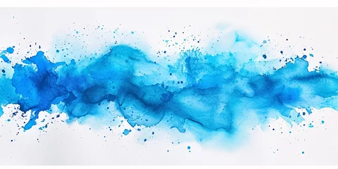 Fotobehang A blue water splash painting with a blue ocean background Generative AI © Bipul Kumar