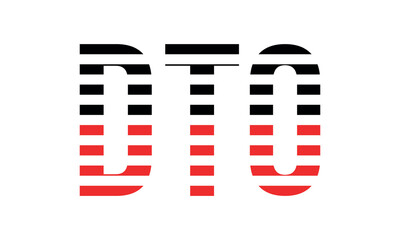 DTO three initial letter iconic line negative space minimal logo design vector template. monogram, abstract, wordmark, business, typography, minimalist, brand, company, flat, modern, unique, simple