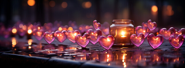 visual representation of love and valentines's day with hearts and light_4