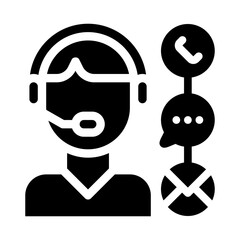 virtual assistant glyph icon