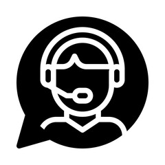 virtual assistant glyph icon