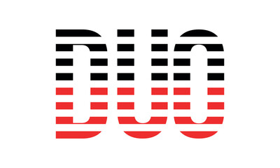 DUO three initial letter iconic line negative space minimal logo design vector template. monogram, abstract, wordmark, business, typography, minimalist, brand, company, flat, modern, unique, simple