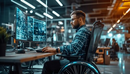 Showcase inclusive document management solutions that prioritize accessibility, ensuring that all users, including those with disabilities, can interact with digital documents seamlessly, AI - obrazy, fototapety, plakaty