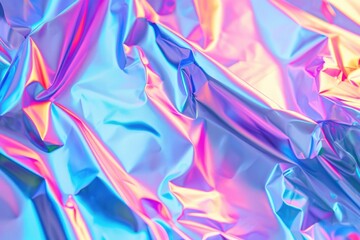 Blurred abstract Modern pastel colored holographic background in 80s style.