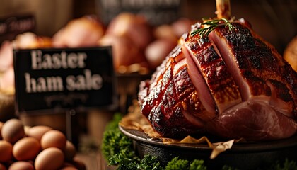 an advertising photo of the smoked Easter ham sale