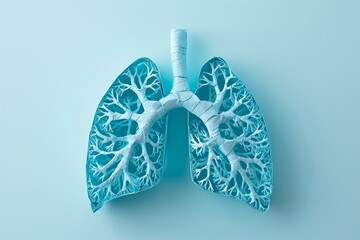 A 3D model of a human lung Generative AI - obrazy, fototapety, plakaty