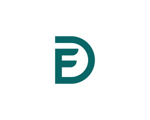 DF FD logo design vector template