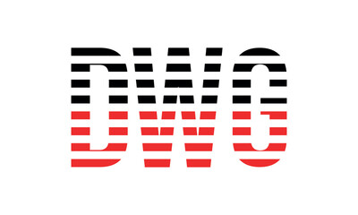 DWG three initial letter iconic line negative space minimal logo design vector template. monogram, abstract, wordmark, business, typography, minimalist, brand, company, flat, modern, unique, simple